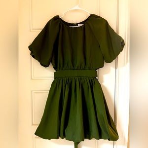 TCEC Olive bubble dress